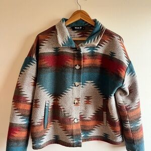 Blue B Women's Southwestern Patterned Utility Jacket